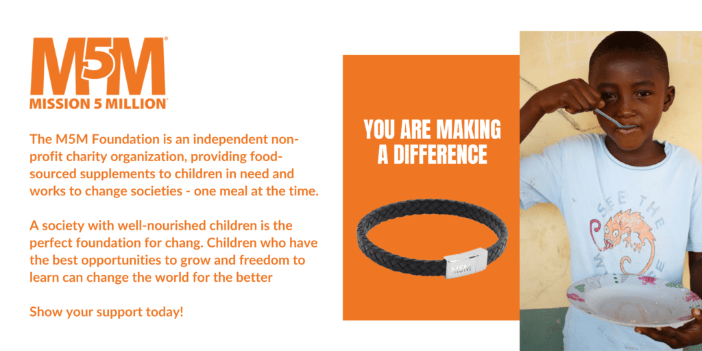 Bracelet to help children in need of a nutritious meal. Donation to malnourished children. Mannatech Global cause